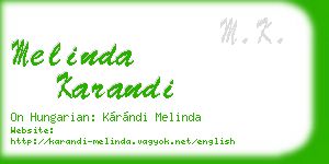 melinda karandi business card